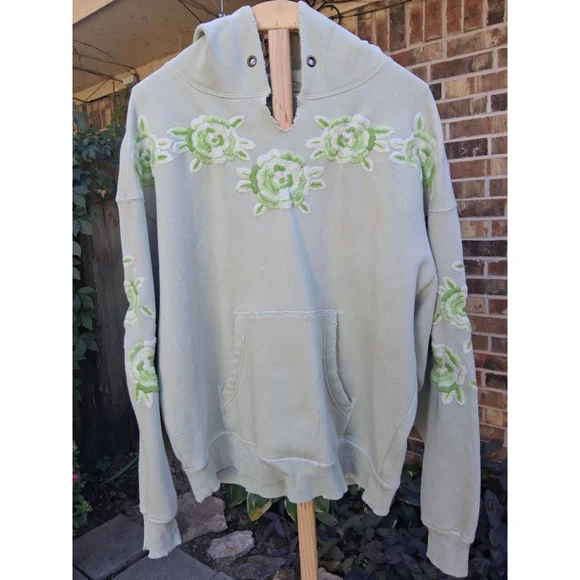 We The Free Free People Made Ombre' Floral Embroidered Hoodie XS - Picture 2 of 15